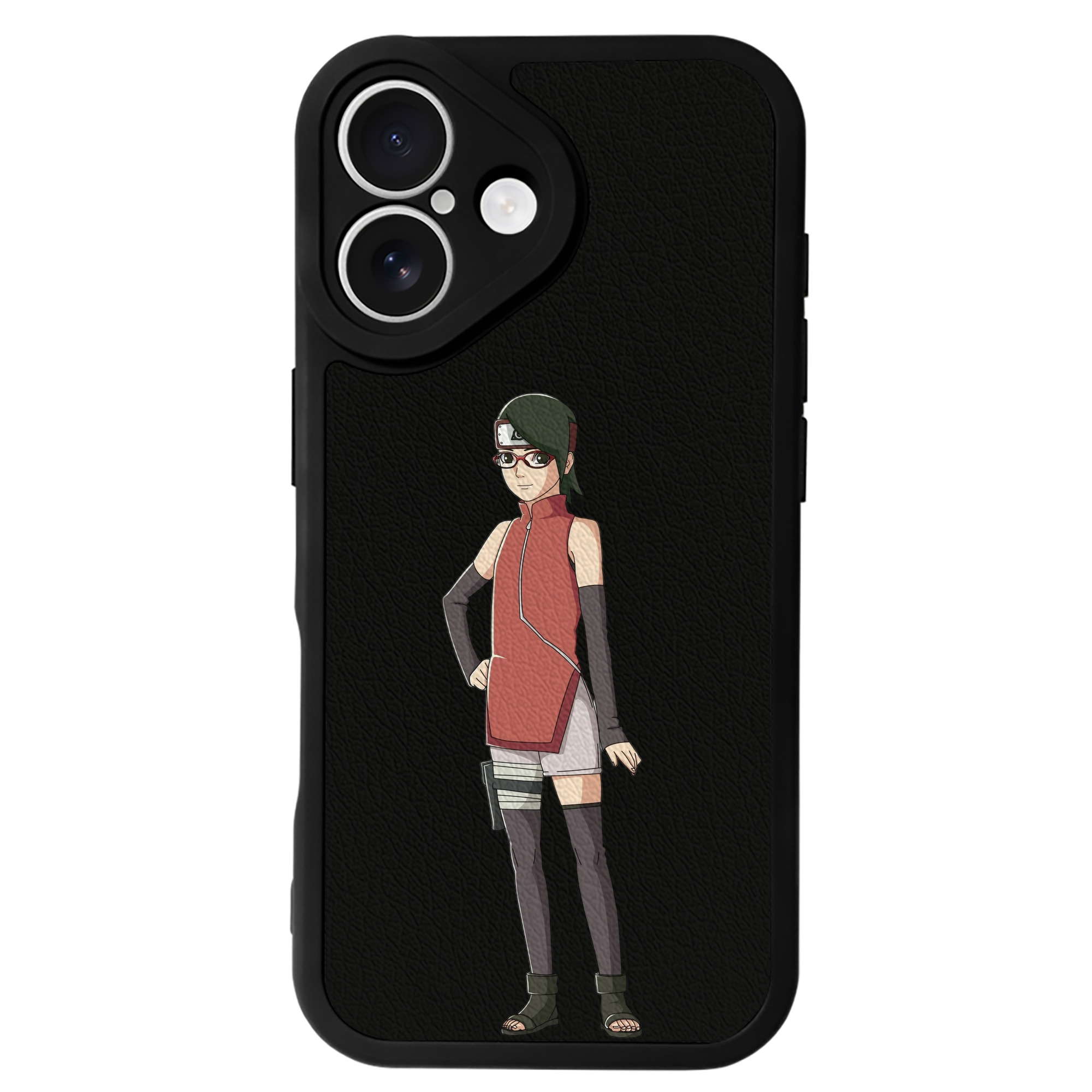 （画像用） NARUTO -ナルト- うちは サラダ Uchiha Sarada 【iPhone 16シリーズ対応】シリコンスマホケース（レザー調） 材質：シリコン